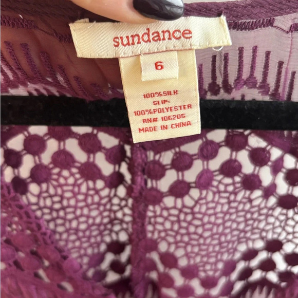 Sundance 100% Silk Embroidered Wine Slip Maxi Dress - Picture 2 of 11